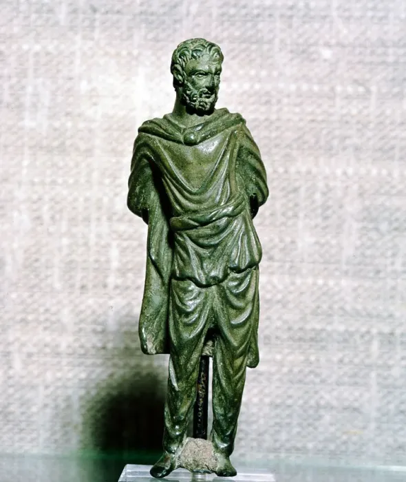 Framed Print : Gaullish prisoner, Roman bronze figure, Umbria, Imperial period Framed Print : Gaullish prisoner, Roman bronze figure, Umbria, Imperial period