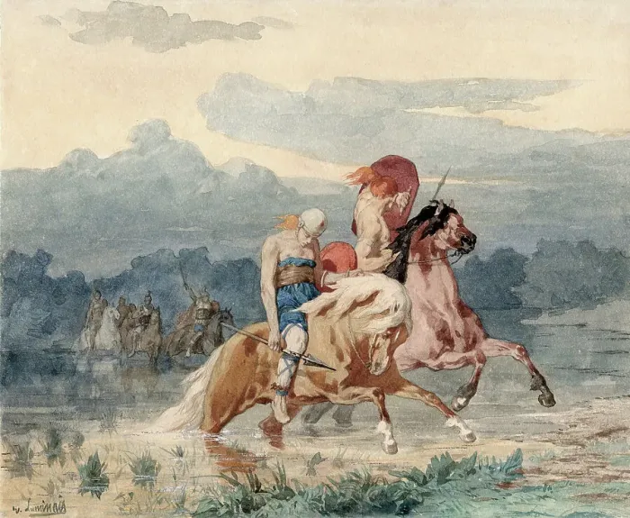 Framed Print : Gauls chased by Roman soldiers, c 1870. Creator: Luminais, Évariste Vital (1822-1896) Framed Print : Gauls chased by Roman soldiers, c 1870. Creator: Luminais, Évariste Vital (1822-1896)