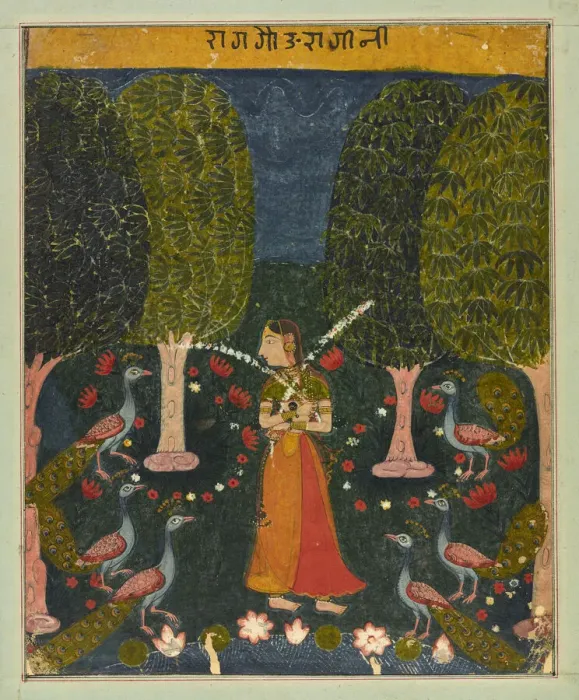 Framed Print : Gauri Ragini, folio from a Ragamala, ca. 1625-1630. Creator: Unknown Framed Print : Gauri Ragini, folio from a Ragamala, ca. 1625-1630. Creator: Unknown