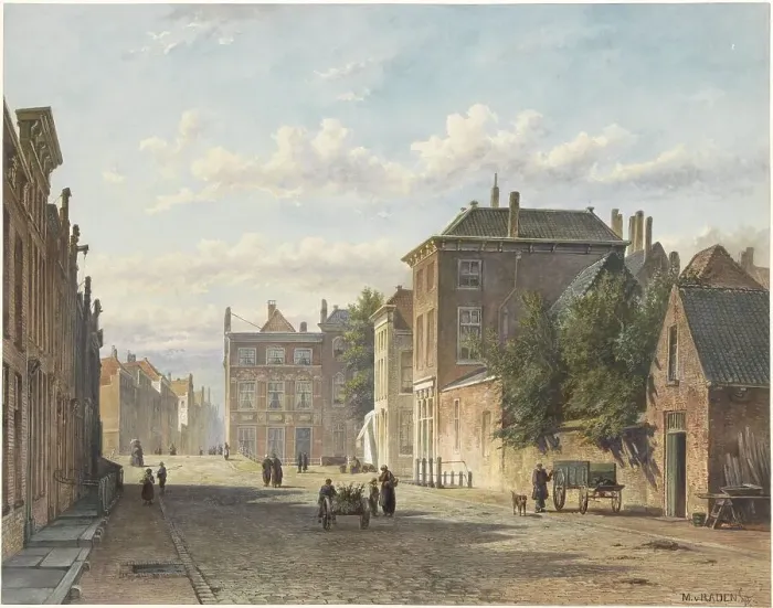 Framed Print : The Gedempte Burgwal in The Hague, 1842-1879. Creator: Marinus van Raden Framed Print : The Gedempte Burgwal in The Hague, 1842-1879. Creator: Marinus van Raden