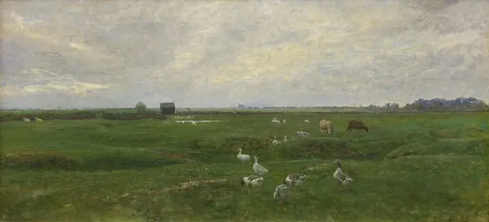 Framed Print : Geese by a Lake. A Storm is Brewing. Dragor, the Island of Amager, 1893. Creator: Viggo Johansen Framed Print : Geese by a Lake. A Storm is Brewing. Dragor, the Island of Amager, 1893. Creator: Viggo Johansen