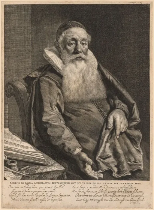 Framed Print : Gellius de Bouma, Minister of the Gospel at Zutphen. Creator: Cornelis de Visscher (Dutch Framed Print : Gellius de Bouma, Minister of the Gospel at Zutphen. Creator: Cornelis de Visscher (Dutch