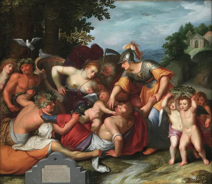 Framed Print : Gemeine Jeuchts Beeldt. Allegory of the Temptations of Youth, 1598-1610. Creator: Otto Van Veen Framed Print : Gemeine Jeuchts Beeldt. Allegory of the Temptations of Youth, 1598-1610. Creator: Otto Van Veen