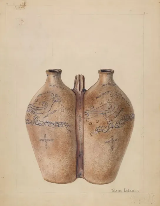 Framed Print : Gemel Bottle, c. 1936. Creator: Yolande Delasser Framed Print : Gemel Bottle, c. 1936. Creator: Yolande Delasser