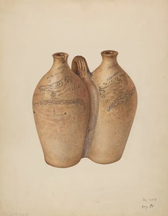 Framed Print : Gemel Bottle, c. 1940. Creator: Isadore Goldberg Framed Print : Gemel Bottle, c. 1940. Creator: Isadore Goldberg