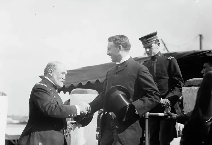 Framed Print : Gen. F.D. Grant; Sec'y Stimson, 1911. Creator: Bain News Service Framed Print : Gen. F.D. Grant; Sec'y Stimson, 1911. Creator: Bain News Service