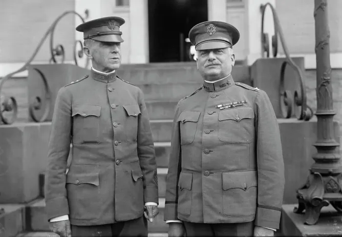 Framed Print : Gen. R.M. Bullard & Col. Wm Weigel, between c1915 and c1920. Creator: Bain News Service Framed Print : Gen. R.M. Bullard & Col. Wm Weigel, between c1915 and c1920. Creator: Bain News Service