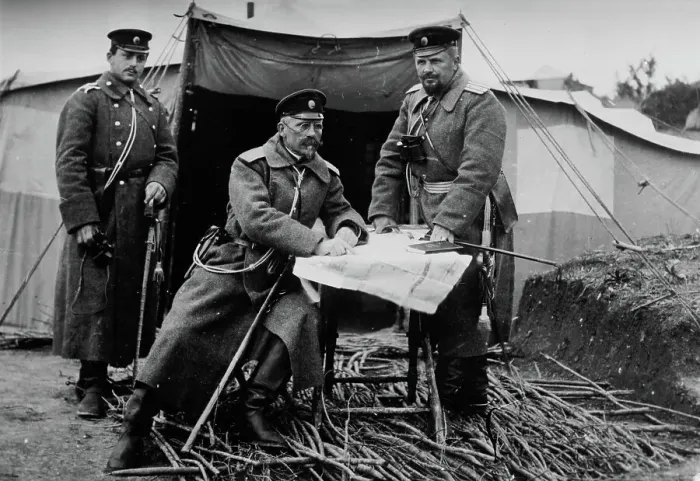 Framed Print : Gen. Sarafoff & Chief of Staff Col. Bournof, Tchataldja, between c1910 and c1915. Creators: Bain News Service, George Graham Bain Framed Print : Gen. Sarafoff & Chief of Staff Col. Bournof, Tchataldja, between c1910 and c1915. Creators: Bain News Service, George Graham Bain