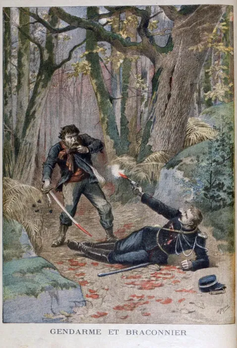 Framed Print : Gendarme and Poacher, Beziers, France, 1895. Artist: Henri Meyer Framed Print : Gendarme and Poacher, Beziers, France, 1895. Artist: Henri Meyer