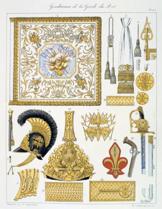 Framed Print : Gendarmes de la Garde du Roi, Insignia Artist: Eugene Titeux Framed Print : Gendarmes de la Garde du Roi, Insignia Artist: Eugene Titeux
