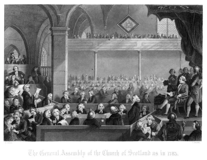 Framed Print : The General Assembly of the Church of Scotland as in 1783. Artist: T Brown Framed Print : The General Assembly of the Church of Scotland as in 1783. Artist: T Brown