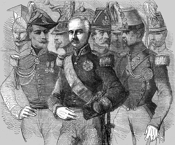 General Baraguay D'Hilliers, French Minister at Constantinople, and his staff 1849, 1854. Creator: Unknown