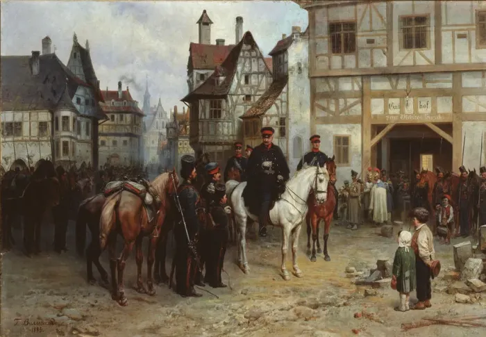 Framed Print : General Blucher with the Cossacks in Bautzen, 1885. Artist: Willewalde, Gottfried (Bogdan Pavlovich) (1818-1903) Framed Print : General Blucher with the Cossacks in Bautzen, 1885. Artist: Willewalde, Gottfried (Bogdan Pavlovich) (1818-1903)