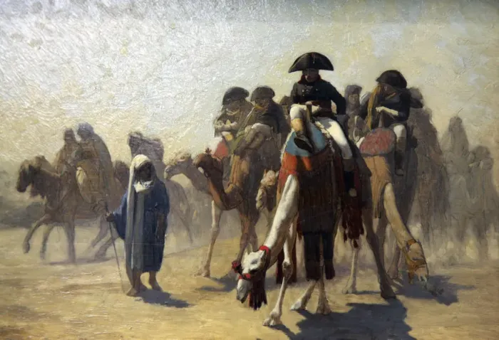 Framed Print : General Bonaparte with His Military Staff in Egypt, 1863. Artist: Jean-Leon Gerome