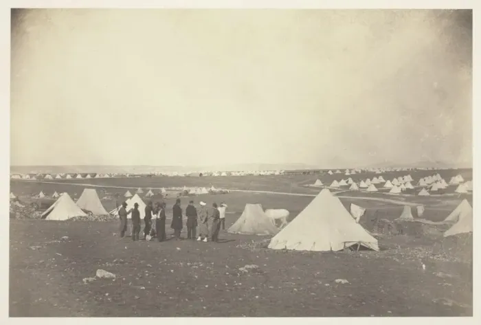 Framed Print : General Bosquets Quarters looking toward Mackenzie Farm, 1855. Creator: Roger Fenton Framed Print : General Bosquets Quarters looking toward Mackenzie Farm, 1855. Creator: Roger Fenton