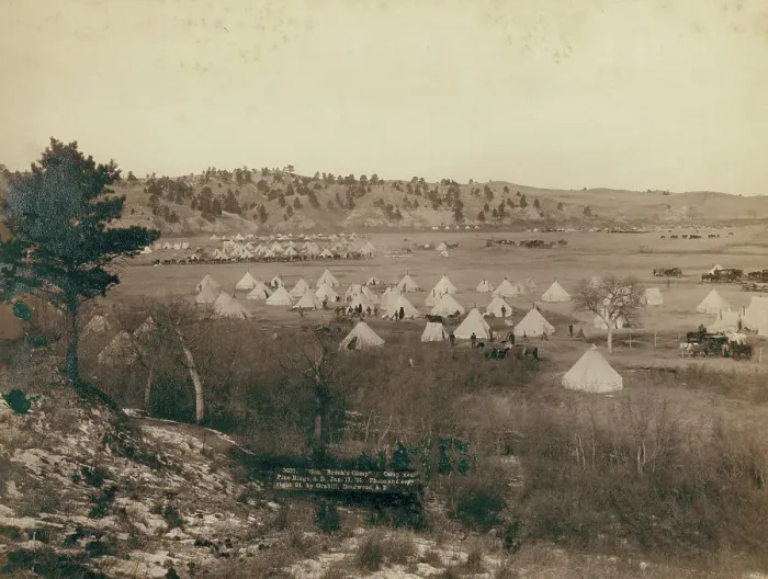 Framed Print : General Brook's Camp Camp near Pine Ridge SD, Jan 17, 1891, 1891. Creator: John C. H. Grabill Framed Print : General Brook's Camp Camp near Pine Ridge SD, Jan 17, 1891, 1891. Creator: John C. H. Grabill