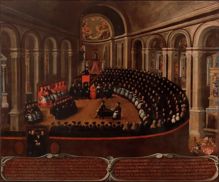 Framed Print : General congregation of the Council of Trent in the Church of Santa Maria Maggiore, 1633. Creator: Naurizio, Elia (1589-1657) Framed Print : General congregation of the Council of Trent in the Church of Santa Maria Maggiore, 1633. Creator: Naurizio, Elia (1589-1657)