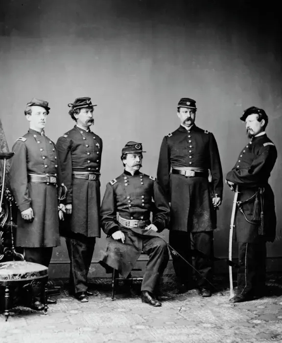 Framed Print : General Daniel Edgar Sickles & staff, between 1855 and 1865. Creator: Unknown Framed Print : General Daniel Edgar Sickles & staff, between 1855 and 1865. Creator: Unknown