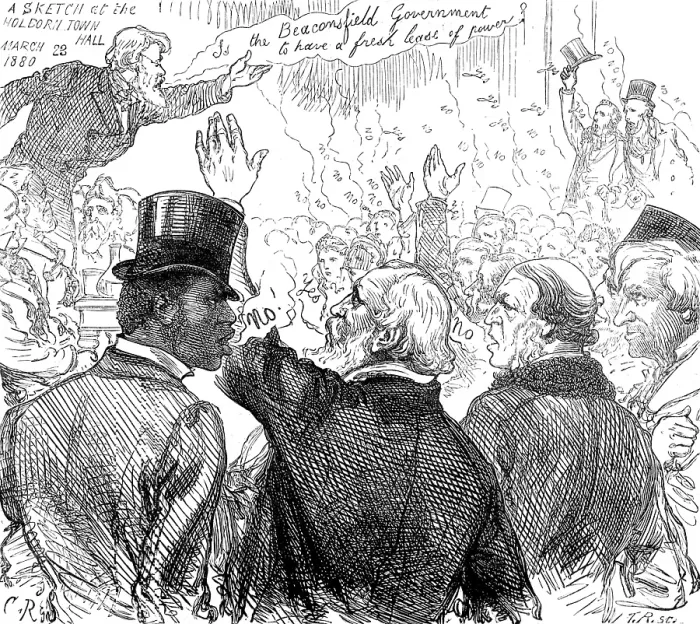 Framed Print : The General Election: at the Holborn Townhall, 1880. Creator: Unknown Framed Print : The General Election: at the Holborn Townhall, 1880. Creator: Unknown