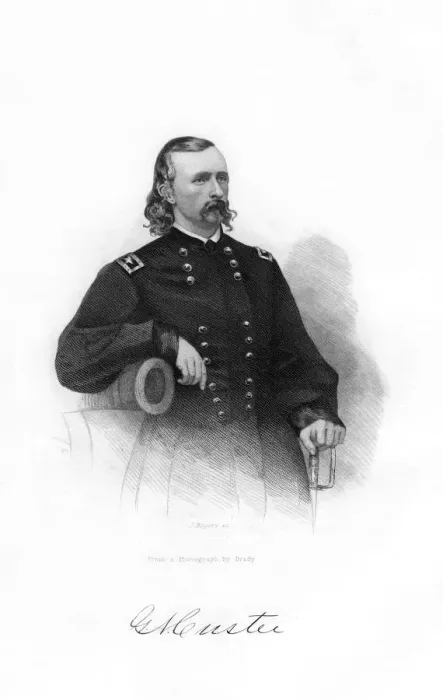 Framed Print : General George Armstrong Custer, US Union Army cavalry commander, 1862-1867. Artist: J Rogers Framed Print : General George Armstrong Custer, US Union Army cavalry commander, 1862-1867. Artist: J Rogers