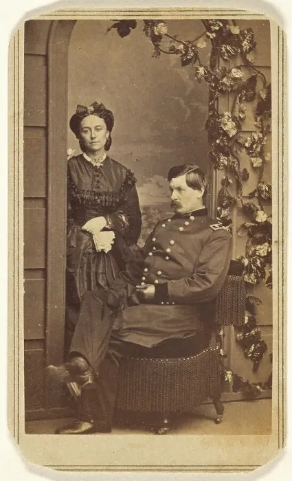 Framed Print : General George Brinton McClellan and his wife, 1862. Creator: Charles De Forest Fredricks Framed Print : General George Brinton McClellan and his wife, 1862. Creator: Charles De Forest Fredricks