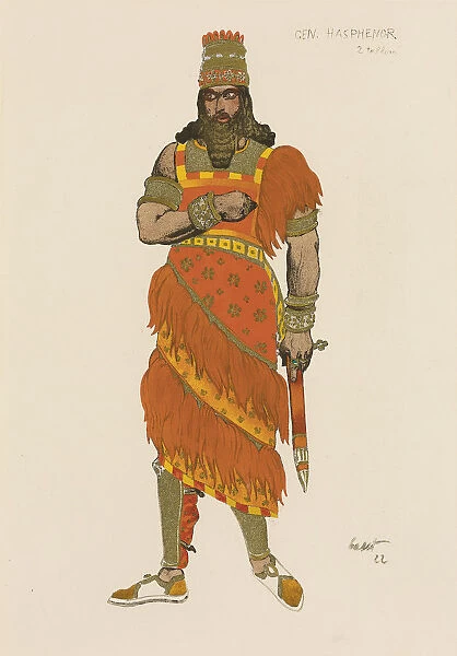 General Hasphenor. Costume design for the play Judith by Henri Bernstein in