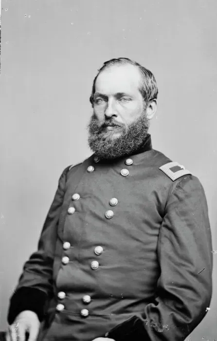 Framed Print : General James Garfield, US Army, between 1855 and 1865. Creator: Unknown