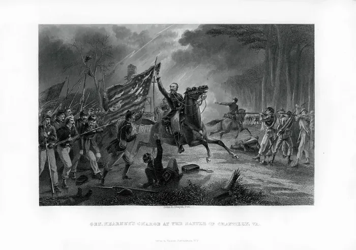 Framed Print : General Kearnys Charge, The Battle of Chantilly, Virginia, 1st September 1862, (1862-1867) Framed Print : General Kearnys Charge, The Battle of Chantilly, Virginia, 1st September 1862, (1862-1867)
