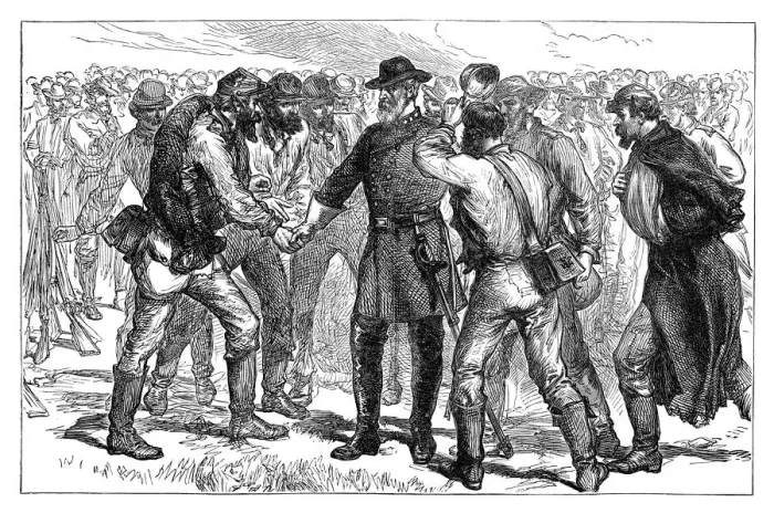 Framed Print : General Lee taking farewell of his soldiers, 1865 (late 19th century) Framed Print : General Lee taking farewell of his soldiers, 1865 (late 19th century)