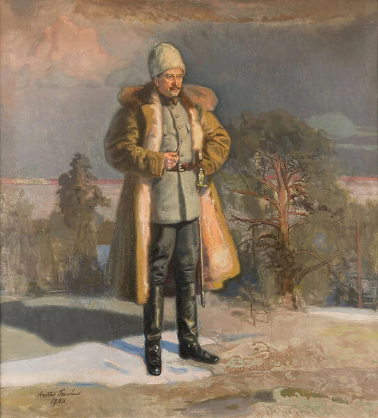 General Mannerheim watching the Battle of Tampere, 1920
