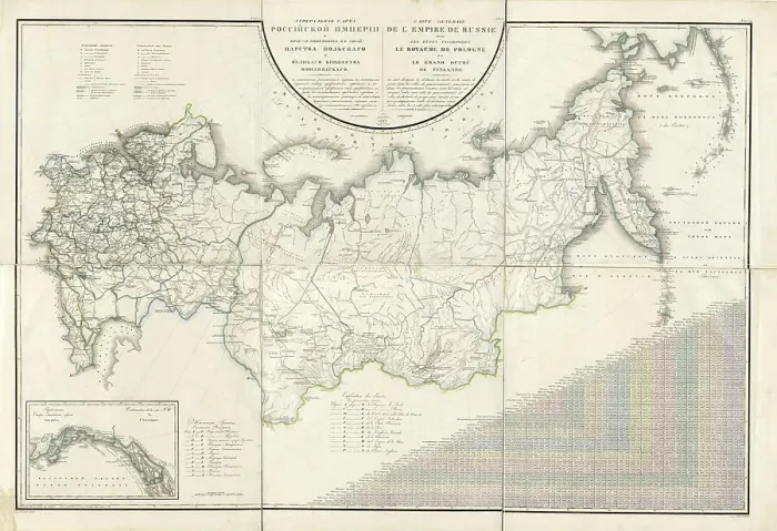 Framed Print : General Map of the Russian Empire and the Neighboring Polish.. 1827. Creators: Vasilii Petrovich Piadyshev, Ieremin