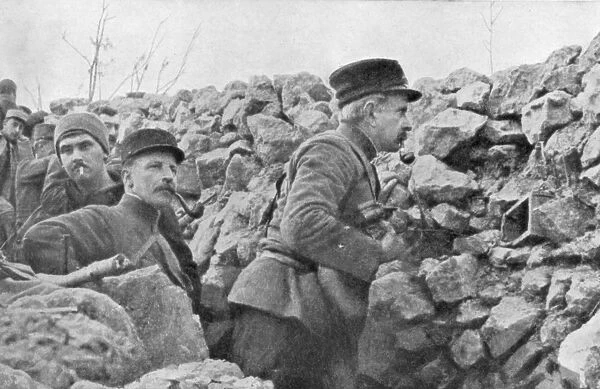 General Marchand inspecting trenches, Champagne, France, World War I, 1915