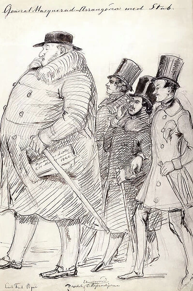 ''General Masquerad-Organizer with staff'. Carl Fred. Piper, Dardel, Ehrnman, O. Björnstjerna', 1845 Creator: Fritz von Dardel. ''General Masquerad-Organizer with staff'. Carl Fred. Piper, Dardel, Ehrnman, O