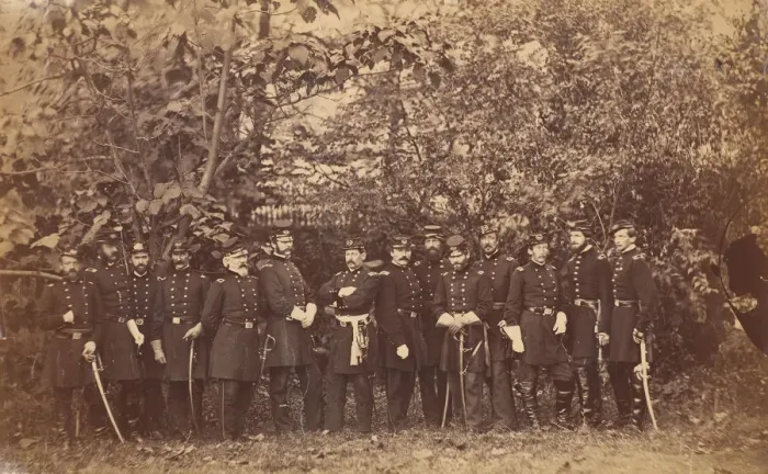Framed Print : General McClellan and Staff, ca. 1863. Creator: Attributed to Alexander Gardner
