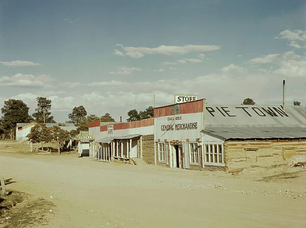 General Merchandise store, Main Street, Pie Town, New Mexico, 1940. Creator: Russell Lee
