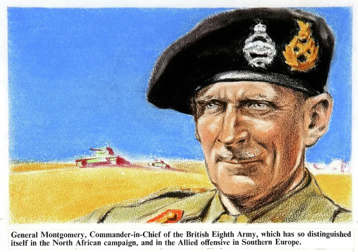 Framed Print : General Montgomery, Commander-in-Chief of the British Eighth Army... c1943. Creators: Central Office of Information, Unknown Framed Print : General Montgomery, Commander-in-Chief of the British Eighth Army... c1943. Creators: Central Office of Information, Unknown