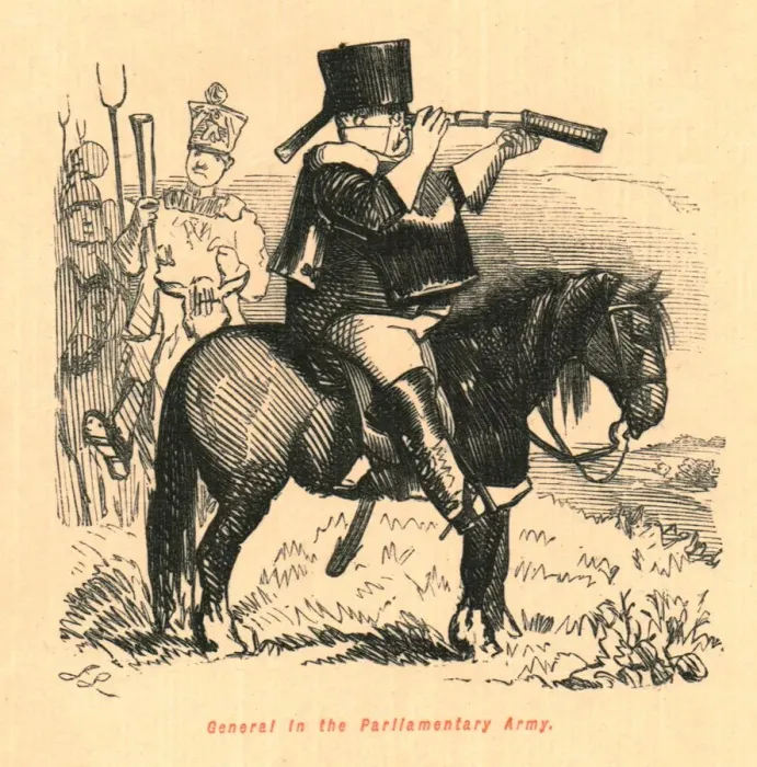 Framed Print : General in the Parliamentary Army, 1897. Creator: John Leech Framed Print : General in the Parliamentary Army, 1897. Creator: John Leech