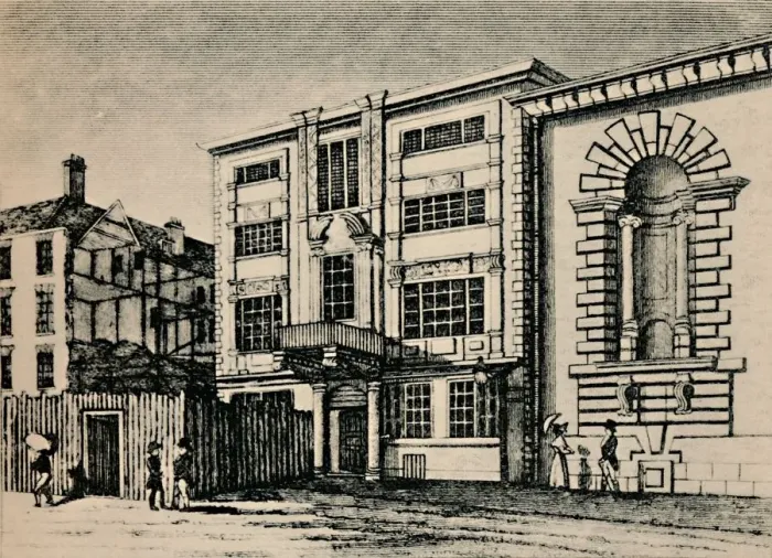 Framed Print : General Post Office, circa 1793 - Showing Buildings Adjoining Lloyds Coffee House, (1928) Framed Print : General Post Office, circa 1793 - Showing Buildings Adjoining Lloyds Coffee House, (1928)