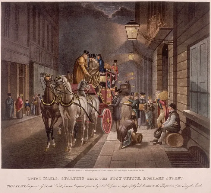 Framed Print : General Post Office, Lombard Street, London, 1827 Artist: Charles Hunt Framed Print : General Post Office, Lombard Street, London, 1827 Artist: Charles Hunt