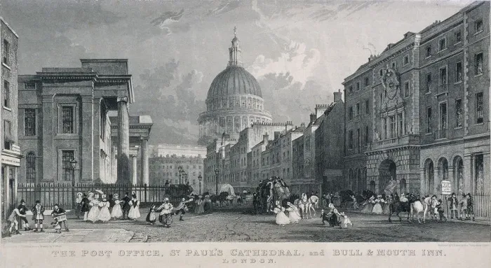 Framed Print : General Post Office, London, 1829. Artist: CJ Emblem Framed Print : General Post Office, London, 1829. Artist: CJ Emblem
