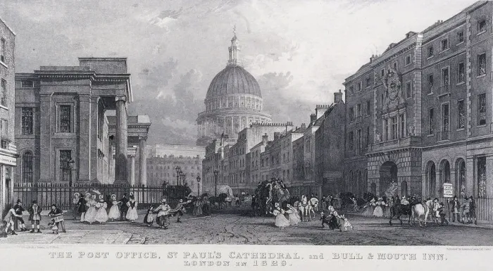Framed Print : General Post Office, London, 1829. Artist: CJ Emblem Framed Print : General Post Office, London, 1829. Artist: CJ Emblem