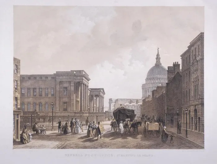 Framed Print : General Post Office, London, 1852. Artist: Thomas Picken