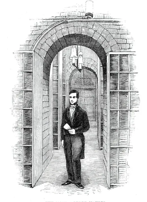 Framed Print : The General Post-Office; The Money-Order Vaults, 1844. Creator: Unknown Framed Print : The General Post-Office; The Money-Order Vaults, 1844. Creator: Unknown