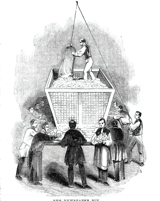 Framed Print : The General Post-Office; The Newspaper Bin, 1844. Creator: Unknown Framed Print : The General Post-Office; The Newspaper Bin, 1844. Creator: Unknown