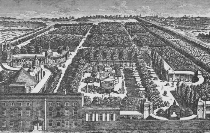 Framed Print : A General Prospect of Vauxhall Gardens, c1756, (1912). Artist: Samuel Wale Framed Print : A General Prospect of Vauxhall Gardens, c1756, (1912). Artist: Samuel Wale