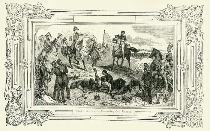 Framed Print : General Scott complimenting Col. Harney, 1849. Creator: Unknown Framed Print : General Scott complimenting Col. Harney, 1849. Creator: Unknown