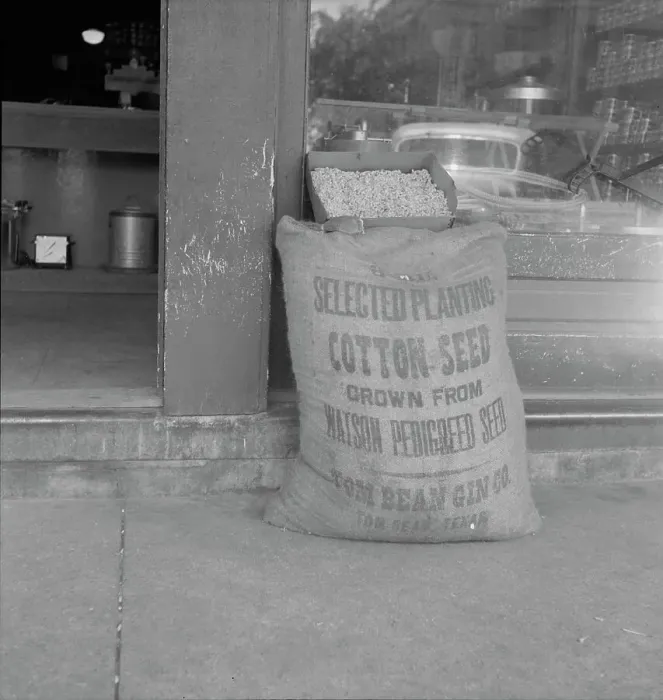 Framed Print : Front of general store in small cotton town, Texas, 1937. Creator: Dorothea Lange Framed Print : Front of general store in small cotton town, Texas, 1937. Creator: Dorothea Lange