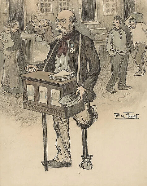Former general as a street musician, 1895-1899. Creator: Jan de Waardt