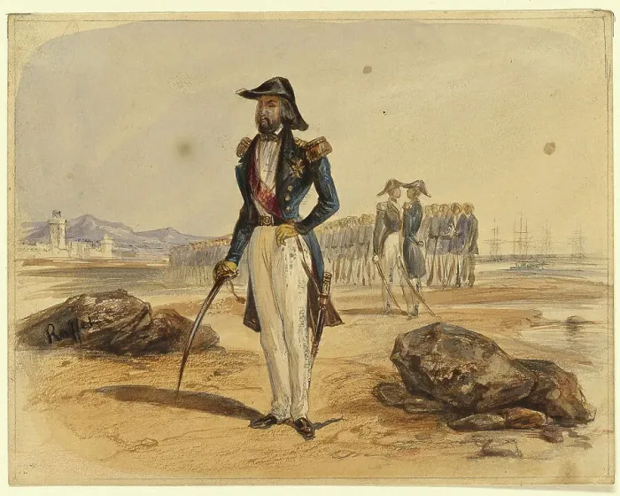 Framed Print : General with Troops in Background, n.d. Creator: Auguste Raffet Framed Print : General with Troops in Background, n.d. Creator: Auguste Raffet