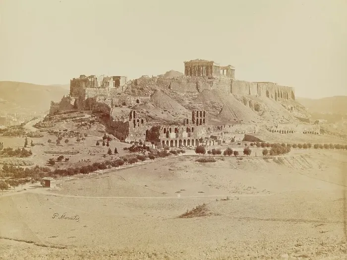 Framed Print : General view of the Acropolis from the southwest, 1880. Creator: Petros Moraites Framed Print : General view of the Acropolis from the southwest, 1880. Creator: Petros Moraites